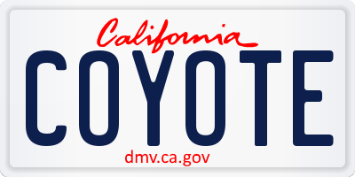 CA license plate COYOTE