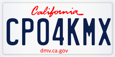 CA license plate CP04KMX