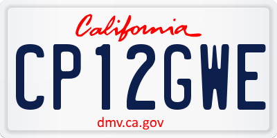 CA license plate CP12GWE