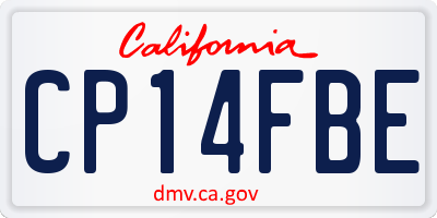 CA license plate CP14FBE