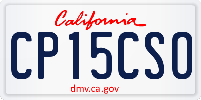 CA license plate CP15CSO