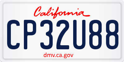 CA license plate CP32U88