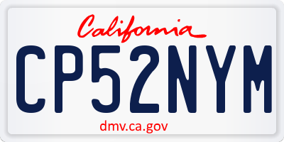 CA license plate CP52NYM