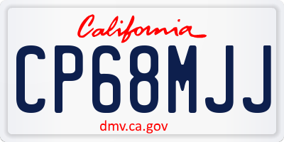 CA license plate CP68MJJ