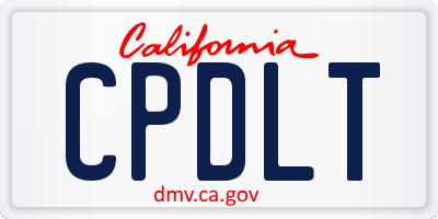 CA license plate CPDLT