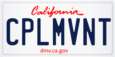 CA license plate CPLMVNT