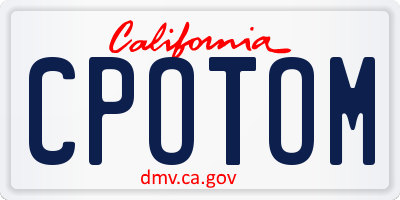 CA license plate CPOTOM