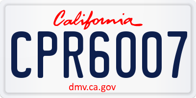 CA license plate CPR6007