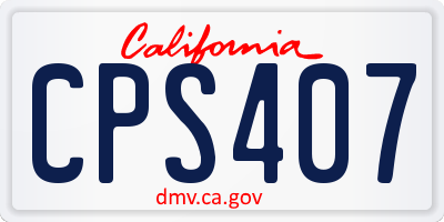 CA license plate CPS407