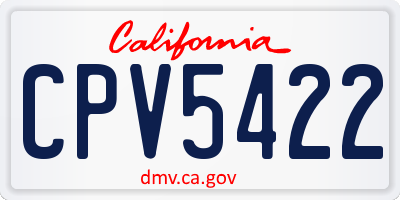 CA license plate CPV5422