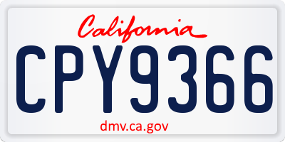 CA license plate CPY9366