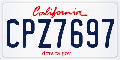 CA license plate CPZ7697