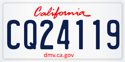 CA license plate CQ24119