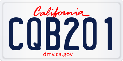 CA license plate CQB201