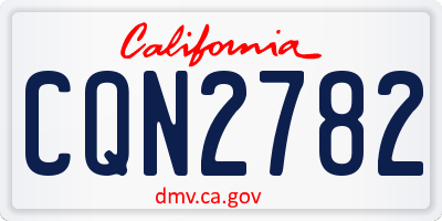 CA license plate CQN2782