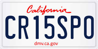 CA license plate CR15SPO