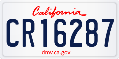 CA license plate CR16287