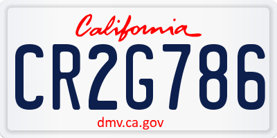 CA license plate CR2G786