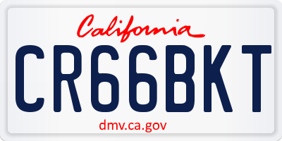 CA license plate CR66BKT