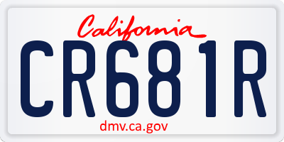 CA license plate CR681R