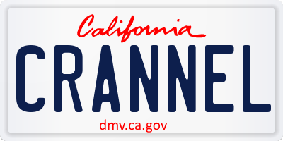 CA license plate CRANNEL