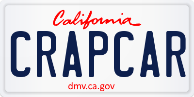 CA license plate CRAPCAR