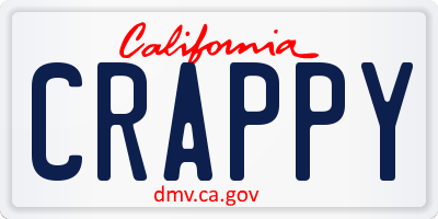 CA license plate CRAPPY