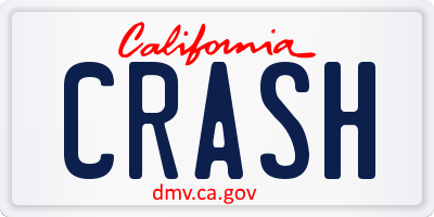 CA license plate CRASH