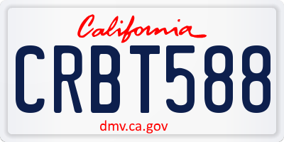 CA license plate CRBT588