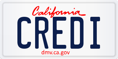 CA license plate CREDI