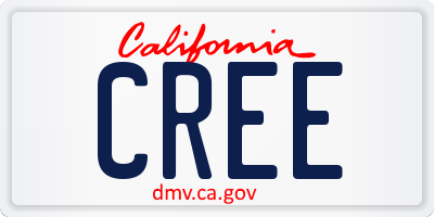 CA license plate CREE