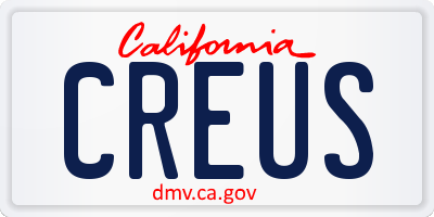 CA license plate CREUS