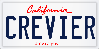 CA license plate CREVIER