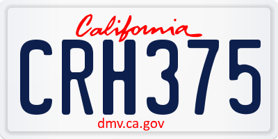 CA license plate CRH375