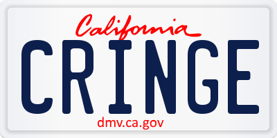 CA license plate CRINGE