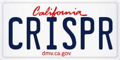 CA license plate CRISPR