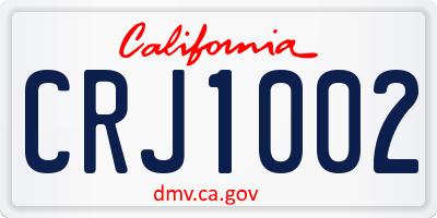 CA license plate CRJ1002