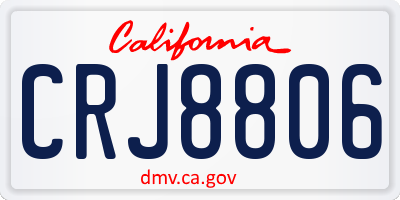 CA license plate CRJ8806