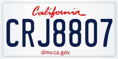 CA license plate CRJ8807