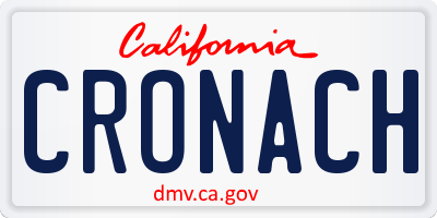 CA license plate CRONACH