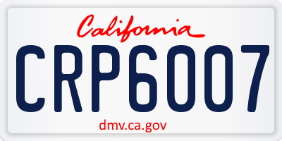 CA license plate CRP6007