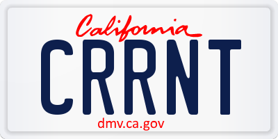 CA license plate CRRNT