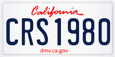 CA license plate CRS1980