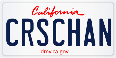 CA license plate CRSCHAN