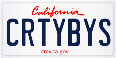 CA license plate CRTYBYS