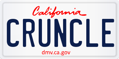 CA license plate CRUNCLE