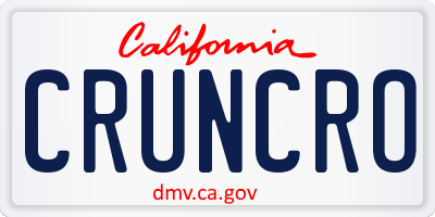 CA license plate CRUNCRO