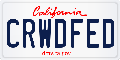 CA license plate CRWDFED