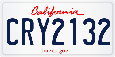 CA license plate CRY2132