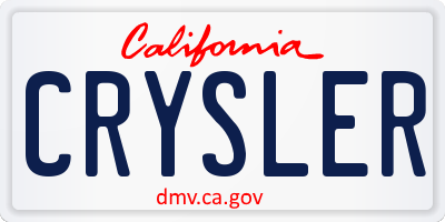 CA license plate CRYSLER